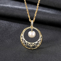 S925 Silver Pendant Necklace Water Wave Chain Silver Freshwater Steamed Bread Be - £18.38 GBP