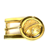 Vintage Women&#39;s Vicenza 1980&#39;s Gold Belt Buckle Metal Sun Moon Stars Pla... - $22.00