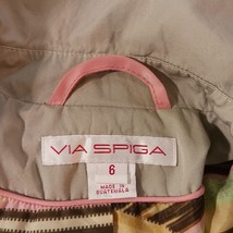 Via Spiga 70103P Women's Cotton Tan/Khaki Jacket Coat With Belt Size 6 image 3