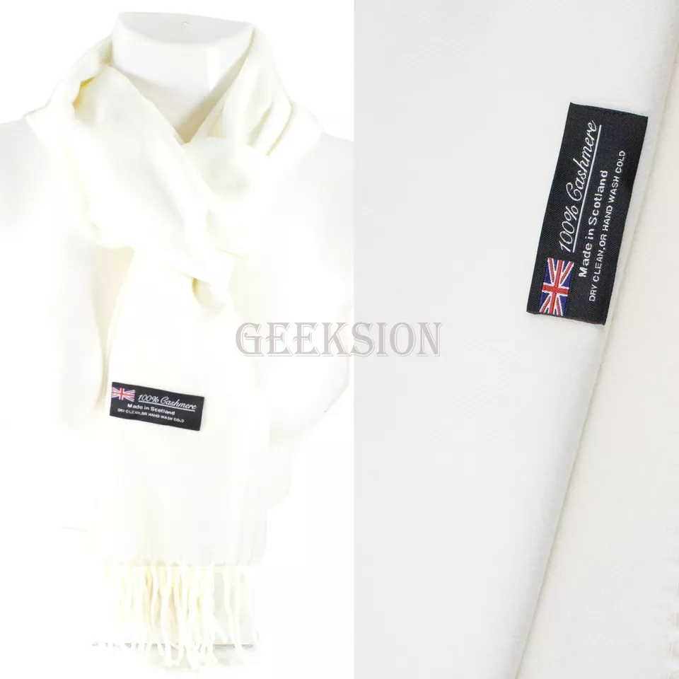 Winter Unisex 100% Cashmere Scarf Plaid, Solid &amp; Striped Wool Designs(Of... - $18.99