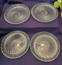4 Glass Salad Plates With A Beautiful Swirl Design About 7 1/2&quot; - £11.78 GBP