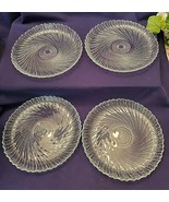 4 GLASS SALAD PLATES WITH A BEAUTIFUL SWIRL DESIGN ABOUT 7 1/2&quot; - $20.34 CAD