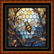 Stained Glass Bee - Pdf X Stitch Chart Original Artist Unknown - £9.43 GBP