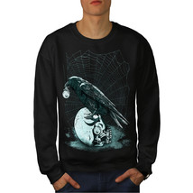 Wellcoda Raven Skeleton Rock Mens Sweatshirt, Horror Casual Pullover Jumper - £24.26 GBP+
