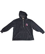 BURBERRY Embroidered Chequer Ekd Velour Hoodie Steel Grey Sz XL  - $390.88 CAD