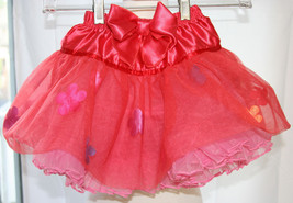 H&amp;M Valeria Red Tulle Satin Floral Skirt Rufffled Girls Size US 2-6 yrs EUC - £6.20 GBP