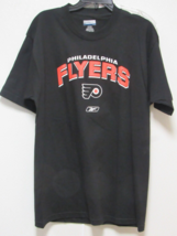 NWT Reebok NHL Center Ice Philadelphia Flyers Adult T-Shirt Size Medium Black - £23.69 GBP