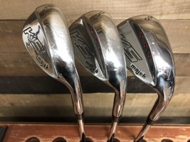 USED RH Petite Senior Lady Majek Golf Wedge Set GW/SW/LW Arthritic Grip 174-52GD - £87.91 GBP