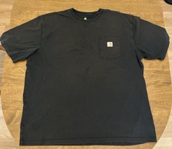Carhartt Shirt Mens 2XL XXL Black Original Fit Front Pocket Workwear Utility Tee - £6.32 GBP