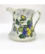 Vintage Frank Flores Ceramic Pitcher with Pansies Hand Made 1958 - $682.15 MXN
