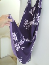 Ladies Dress Size 14 Purple Floral Mini Shift Dress S/L Fully Lined ANN TAYLOR - £33.86 GBP