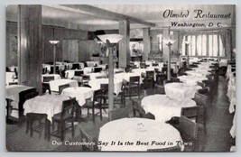 Washington DC Olmsted Restaurant Interior View Dining Tables Postcard X21 - $5.95