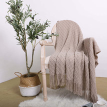SOGA Coffee Diamond Pattern Knitted Throw Blanket Warm Cozy Woven Cover ... - $55.50