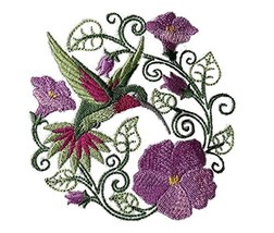 Nature Weaved in Threads, Amazing Birds Kingdom [Hummingbird with Flower Circle] - $16.72