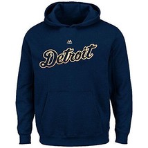 Majestic Jeunesse Detroit Tigres Bleu Mot-Symbole Brodé Capuche Marine -... - $19.79