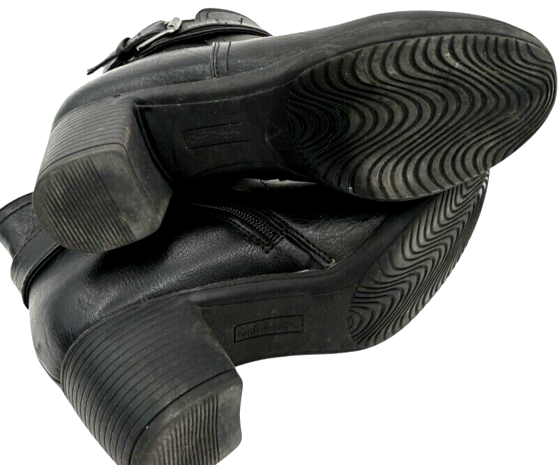 Croft & Barrow women's Britt Black Faux Leather 73277 Ankle Boots size 7.5 MED Item image 11