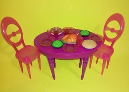 Barbie Doll Purple Table chairs &amp; food house Holiday  Y2K - £12.50 GBP