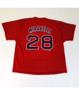 Majestic Doug Mirabelli Boston Red Sox Baseball #25 Red T-Shirt Mens Siz... - £23.34 GBP