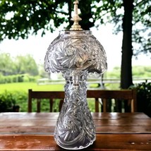 Crystal Boudoir Bedside Lamp Vintage Hand Carved Table Pinwheel Star Baroque  - £46.58 GBP