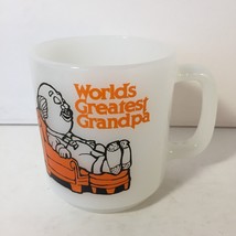 Vintage Glasbake Mug Worlds Greatest Grandpa 1980 C M Paula Co PCM 14  - £11.69 GBP
