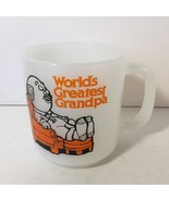 Vintage Glasbake Mug Worlds Greatest Grandpa 1980 C M Paula Co PCM 14  - £11.85 GBP