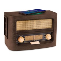 Fuse Vint Real Wood Exterior Vintage Retro Bluetooth Radio w/ Wireless Charging - £47.75 GBP