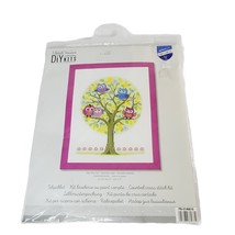 Vervaco DIY Embroidery Kit Little Owl Tree 9 x 12 Inch Needlework Colorful - £11.65 GBP