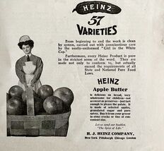1906 Heinz 57 Apple Butter Advertisement Pittsburgh Ephemera 8 x 5.5&quot; - €17,13 EUR