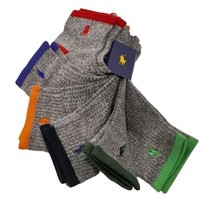 Polo Ralph Lauren Men&#39;s Low Cut Socks 6 Pack Dark Heather Gray Multi Siz... - £19.18 GBP