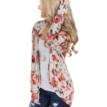 ECOWISH Womens Boho Irregular Long Sleeve Wrap Kimono Cardigan - £7.47 GBP