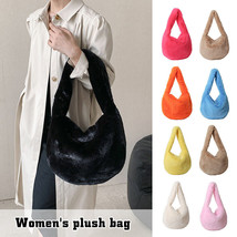 Women Fashion Furry Plush Bag Shoulder Bag Autumn Winter Handbags Fluffy Bag - £12.98 GBP