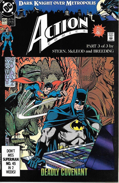 Action Comics Comic Book #654 Superman DC Comics 1990 VERY FINE NEW UNREAD - £1.98 GBP