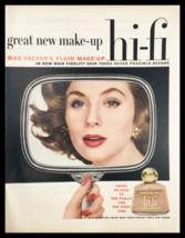 1955 Max Factor Hi-Fi Fluid Make-Up Vintage Print Ad - £11.33 GBP