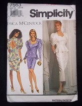 Simplicity 7563 Jessica McClintock Misses Lined 2 pc dress Size O 12-16 - £3.75 GBP