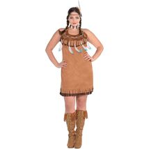 Western Fringed Native American Dress Halloween Costume Adult Plus XXL New - $49.20 CAD