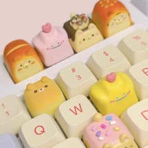 1Pc Kawaii Bread Keycaps, Adorable Kawaii Anime Keycaps, Bear Keycaps, P... - £4.88 GBP