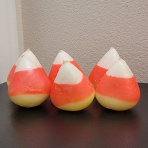 Vintage 80s Lot Of 6 Halloween 2&quot; inch Candy Corn Candles Unburned - £22.80 GBP