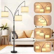 3 Light Floor Lamp Modern Standing Living Room Mid Century Reading Arc Tree Tall - £67.24 GBP