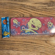 Vintage Looney Tunes Tweety Bird Pink Pencil Case The Tin Box Company NEW - £5.65 GBP