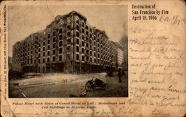 Udb POSTCARD-DESTRUCTION Of San Francisco By FIRE-PLAZA Hotel, APRIL18,1906 BK52 - £5.53 GBP