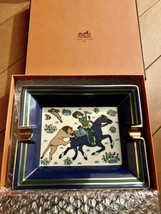 Hermes Change Tray Horse Lion Ashtray Blue Animals Vide Poche Porcelain - £654.23 GBP