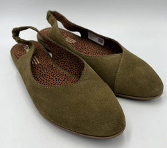 TOMS Womens Flats Green Suede Fabric Slingback Shoes 8.5M Slip On - $29.99