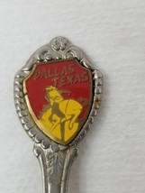 Rodeo Bull Rider Dallas Texas Spoon Souvenir Red Yellow Metal 1960s Vintage - £9.06 GBP