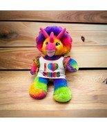 Build a Bear Triceratops 14&quot; Dinosaur Plush Stuffed Animal Rainbow Tie D... - £11.71 GBP
