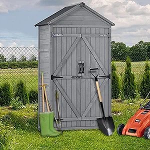 Merax 5.8ft x 3ft Outdoor Wood Lean-to Storage Shed Tool Organizer with ... - $531.99