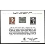 USPS PS26 Souvenir Card, San Marino 77,  2 US  &amp; San Marino stamps 1977 - €1,60 EUR