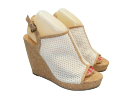Splendid Women&#39;s 9 M Brown 4&quot; Wedge Platform Heels Slingback Open Toe Mesh Shoes - £16.45 GBP