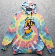 Scooby Doo Hoodie Womens Medium Multi Rainbow Tie Dye Fleece Lined Graph... - $23.05