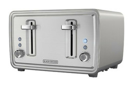 Black+Decker 4 Slice Toaster - Stainless Steel TR4900SSD (T,A,E) M29 - £166.17 GBP