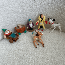 6 Vintage Classic Disney Figures 80s 90s 3 Dwarves Dalmatian Cruella Bambi - $18.00